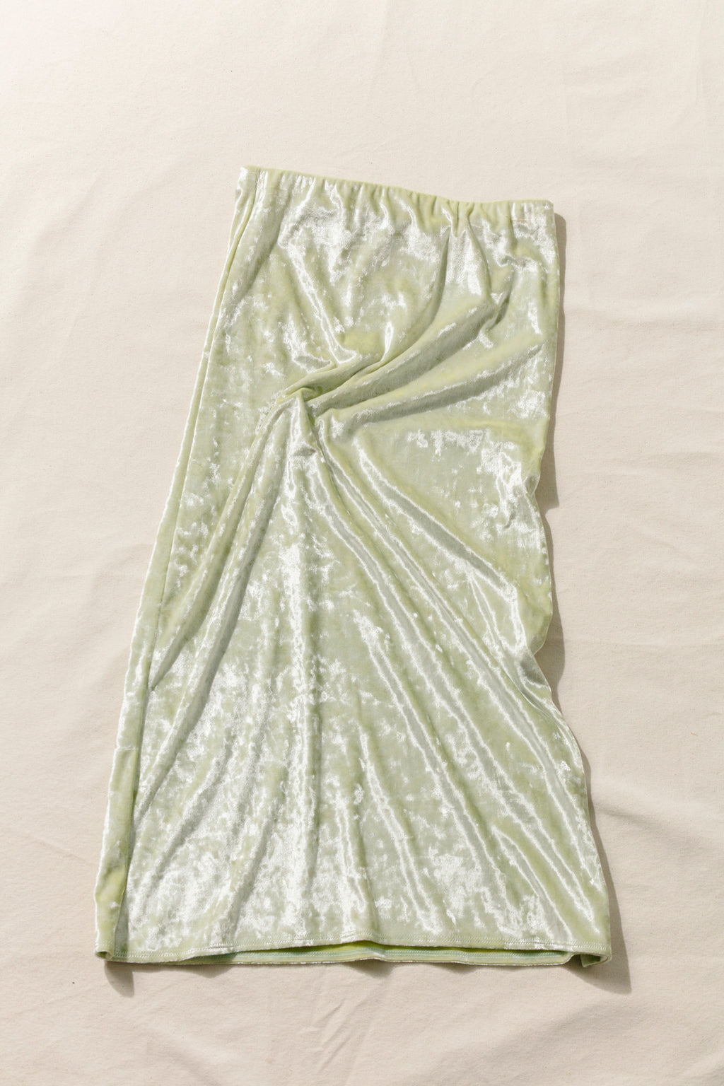 Velvet Skirt -Silvered Lime