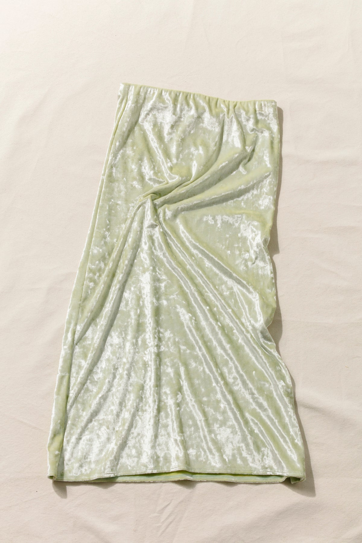 Velvet Skirt -Silvered Lime