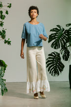 Scallop Shirt - Medium Wash Chambray