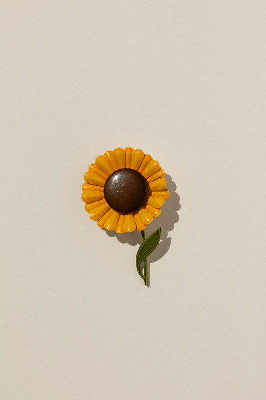 Vintage Floral Brooch - Sunflower