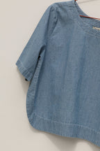 Scallop Shirt - Medium Wash Chambray