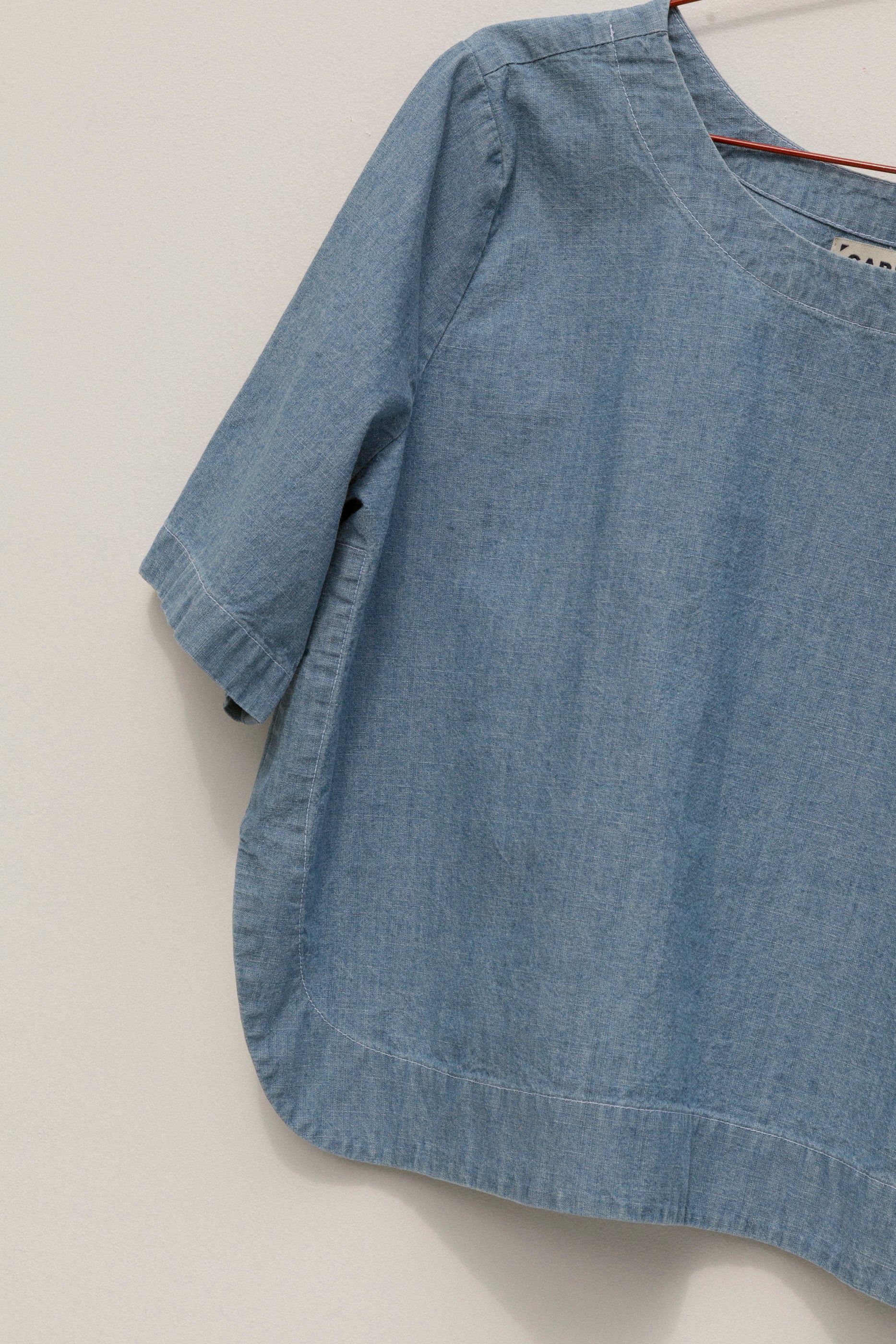 Scallop Shirt - Medium Wash Chambray