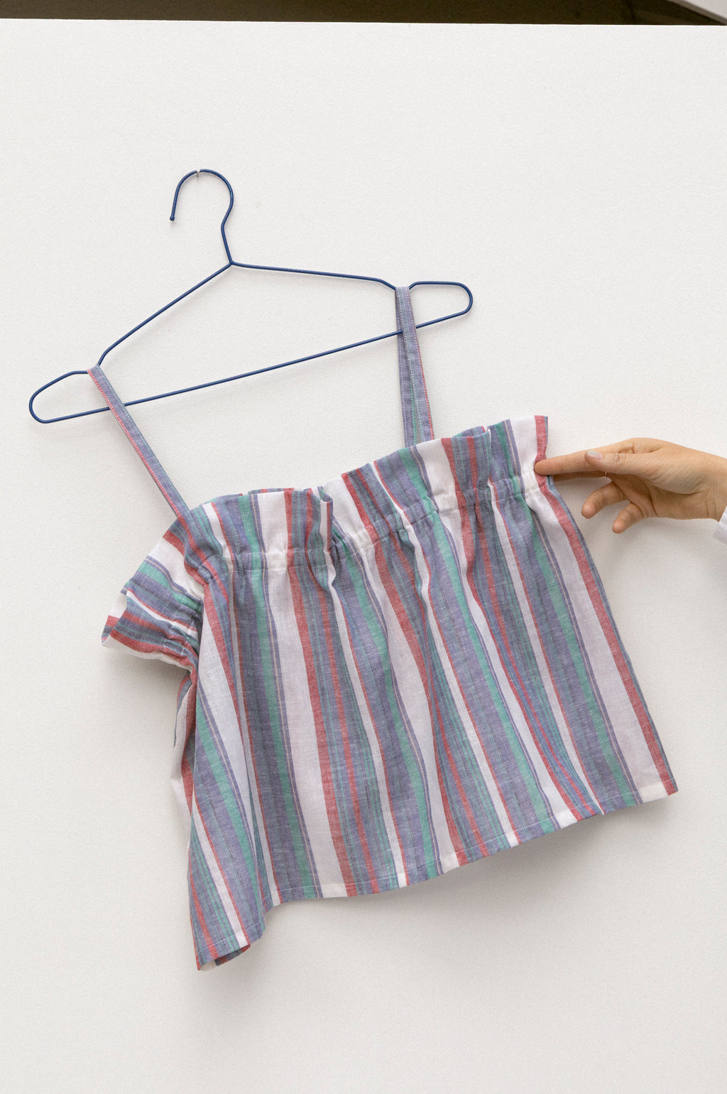 Ruffle Tank - Linen Multi Stripe