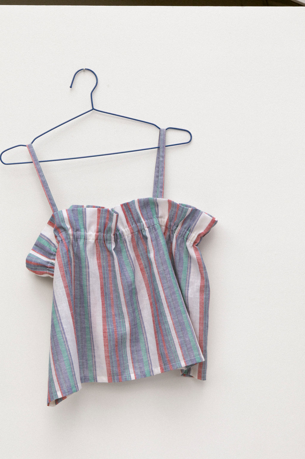 Ruffle Tank - Linen Multi Stripe
