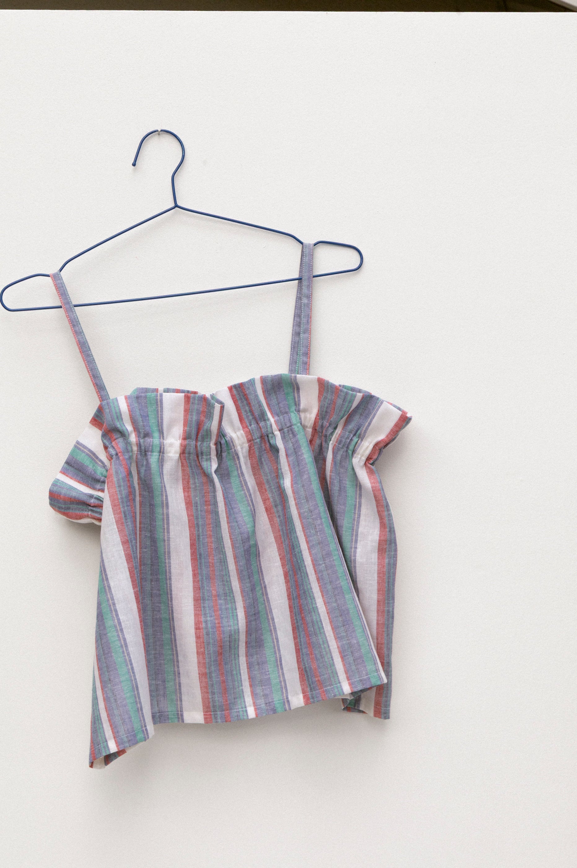 Ruffle Tank - Linen Multi Stripe