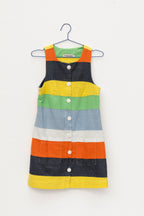 Button Front Mini Dress - Cabana Stripe