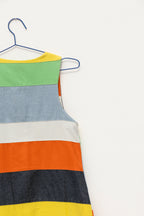 Button Front Mini Dress - Cabana Stripe