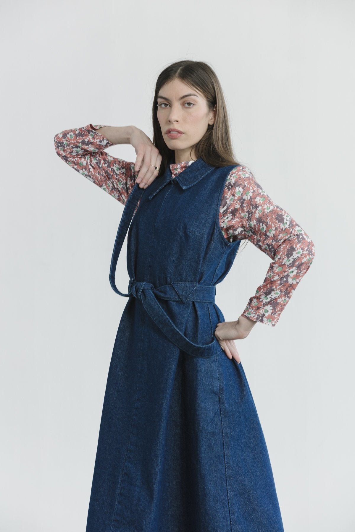Triangle Loop Dress - Dark Rinse