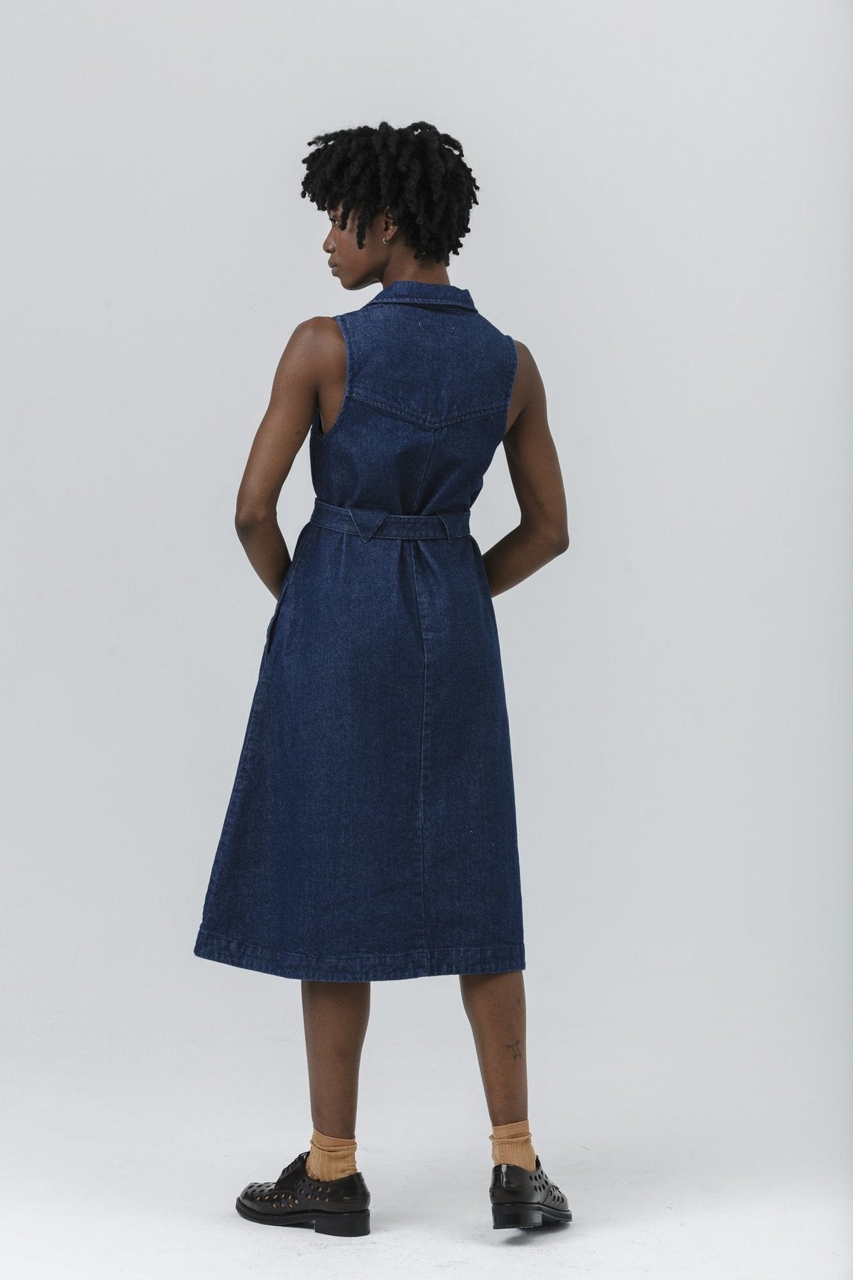 Triangle Loop Dress - Dark Rinse