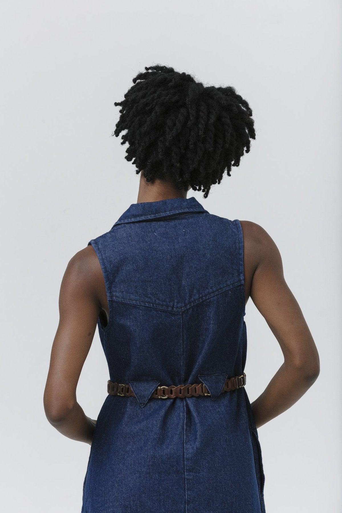 Triangle Loop Dress - Dark Rinse